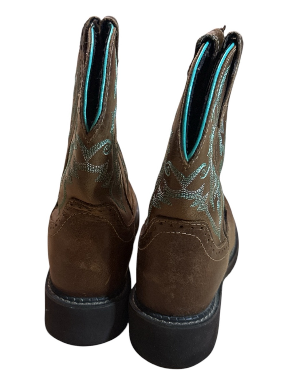 Justin Women's Gypsy 9in. Cowboy Boot Size 6.5 Brown and Turquoise western - Picture 4 of 6